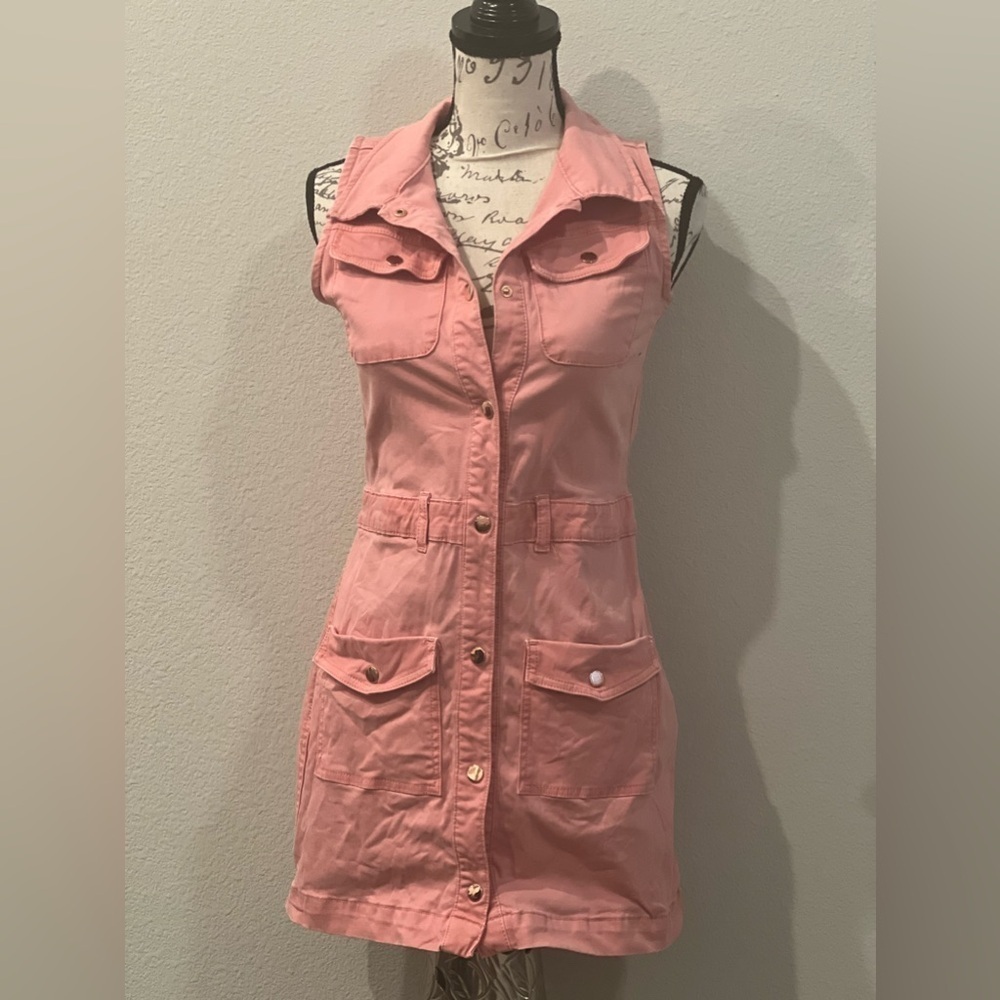 DL1961 Pink Denim button down dress L